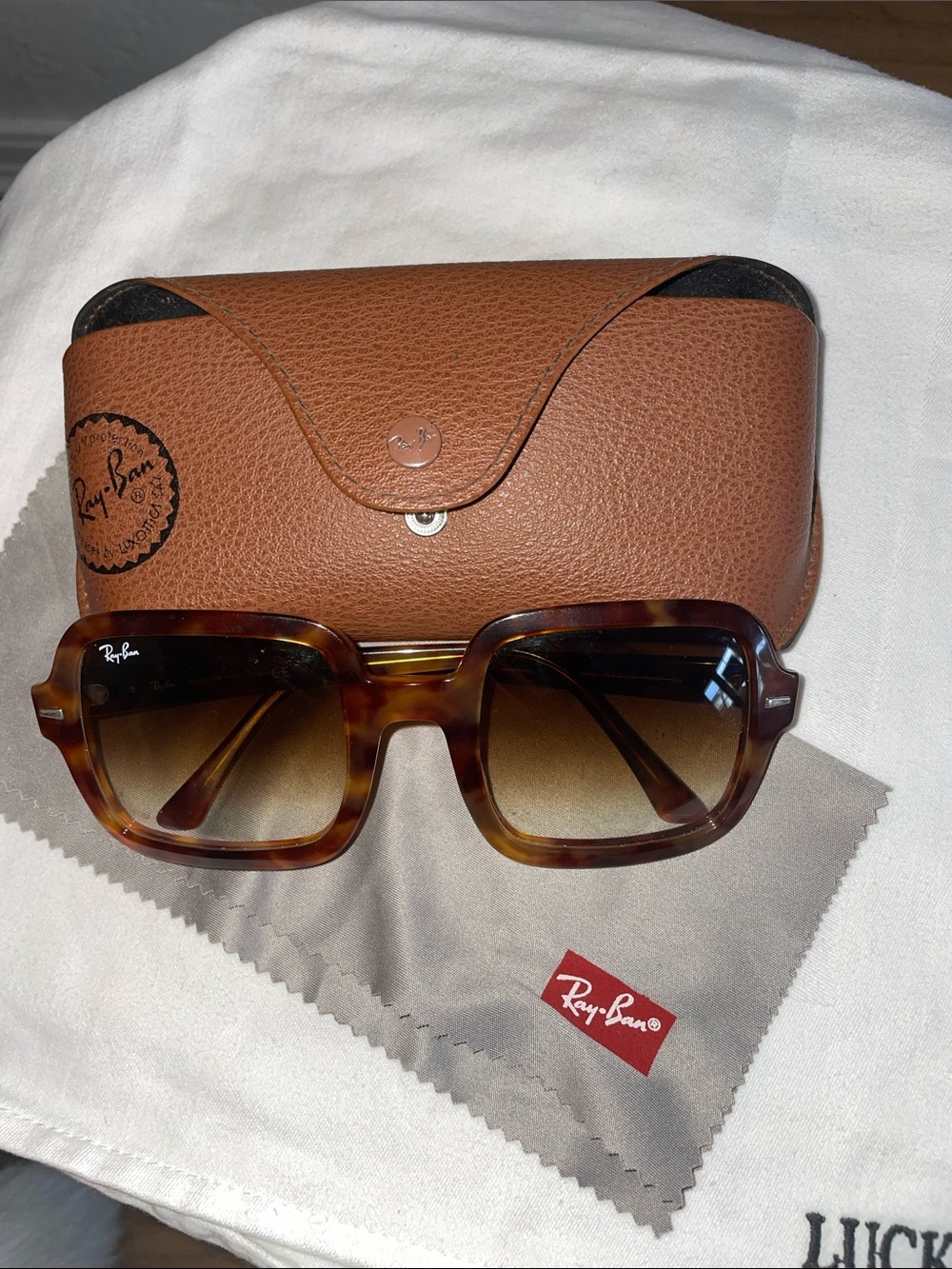 Ray-Ban Women's Tortoiseshell Square Sunglasses - Brown Gradient Lenses